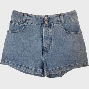 Vintage 90's Guess High-Waisted Jean Shorts Womens Size 30 Light Wash Button Fly